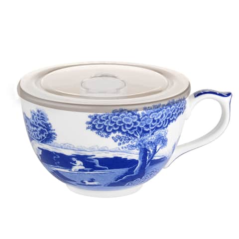 Spode Blue Italian Jumbo Cup with Lid - Blue/White
