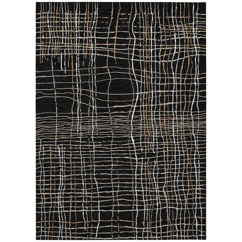 Machine Washable Indoor/ Outdoor Modern Century Chantille Rug