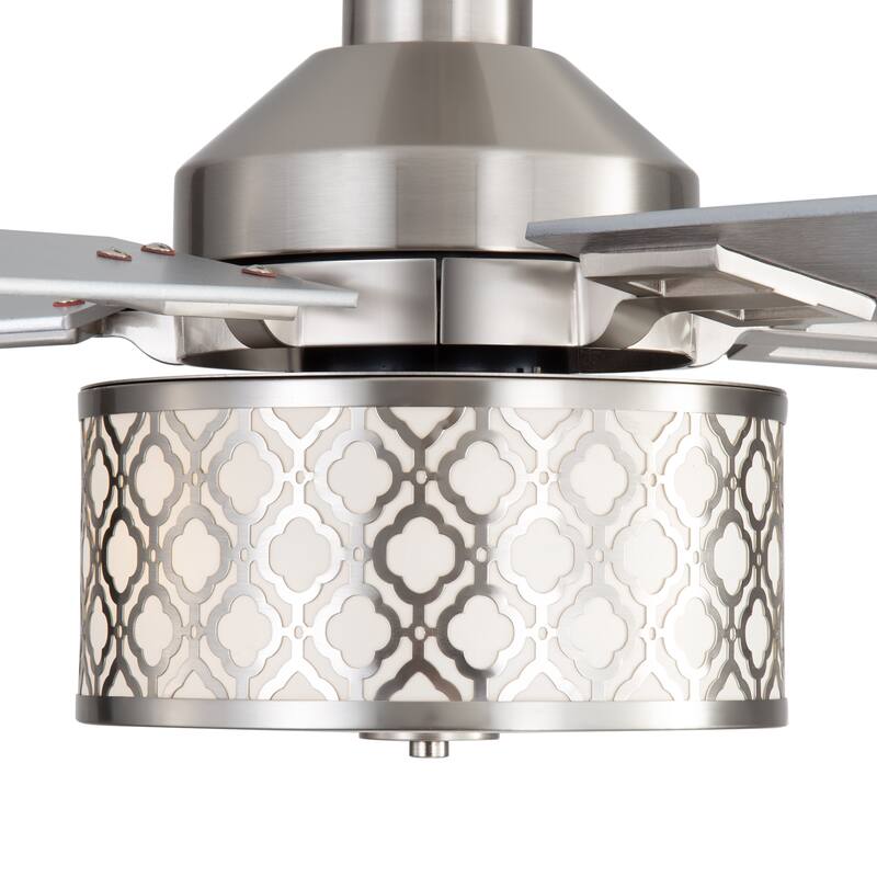 52" Reversible 5-Blade Caged Ceiling Fan with Light and Remote