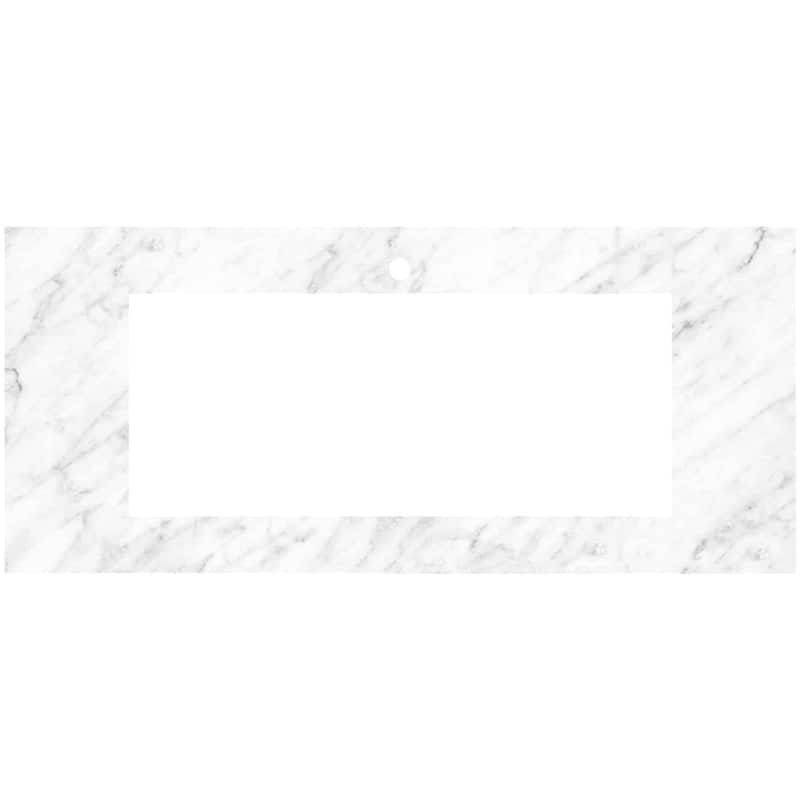 Native Trails VT48-T3414-CA-1 Carrara 48" Marble Vanity Top with - Carrara