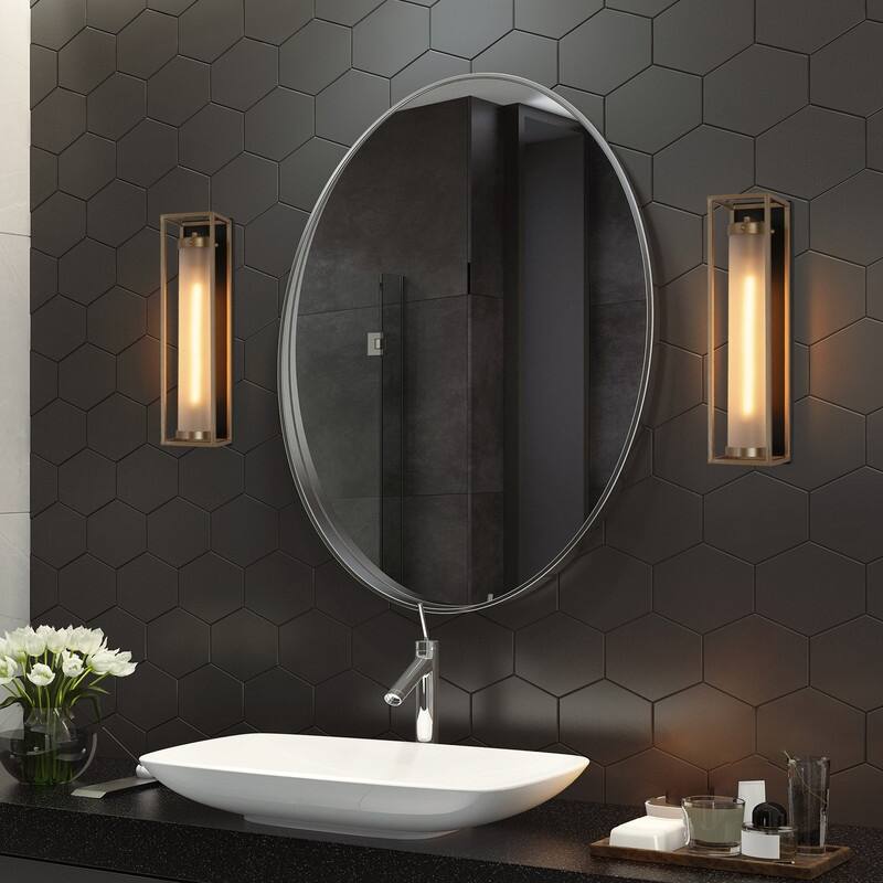 Modern Gold 1-Light Wall Sconce Lighting Frosted Glass Bathroom Vanity Lights