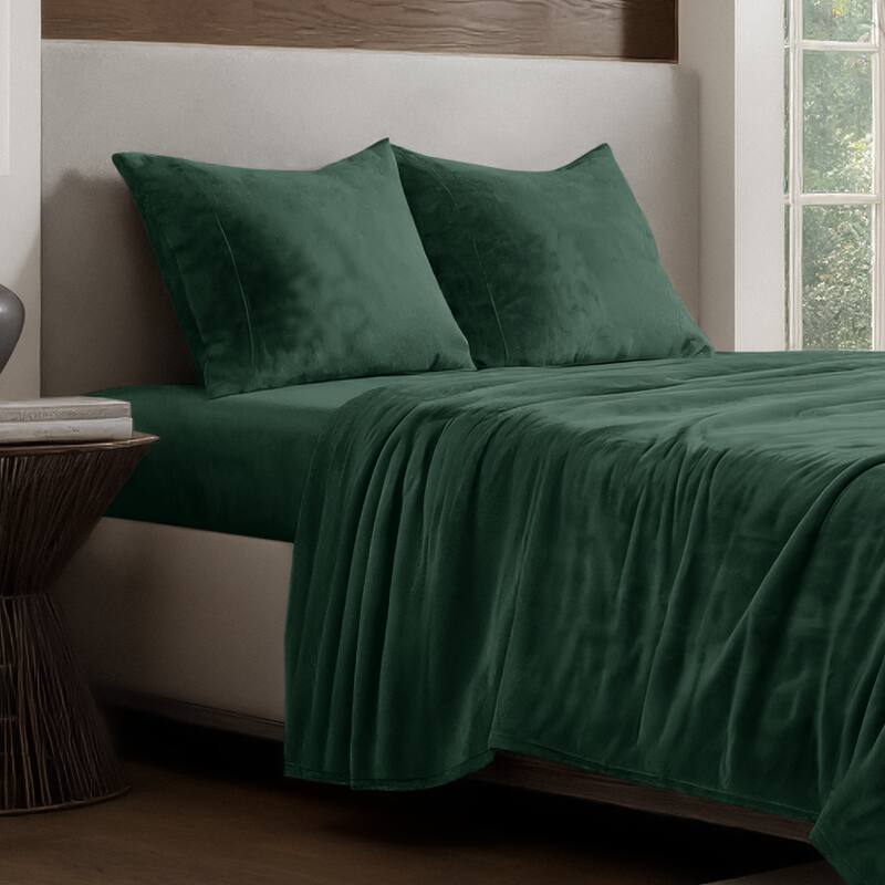 Bare Home Velvety Soft Microplush Sheet Set - King - Forest Green