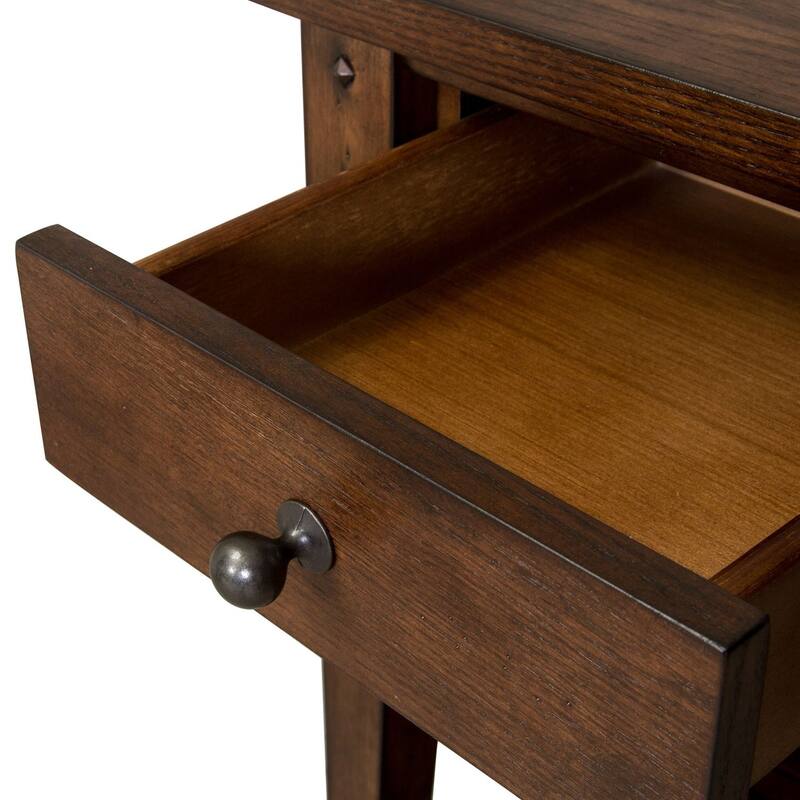 Lake House Rustic Brown Oak Chair Side Table
