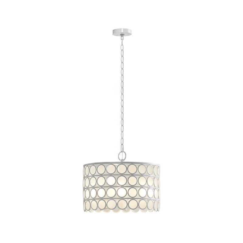 4-Light Modern Farmhouse Glass Drum Chandelier