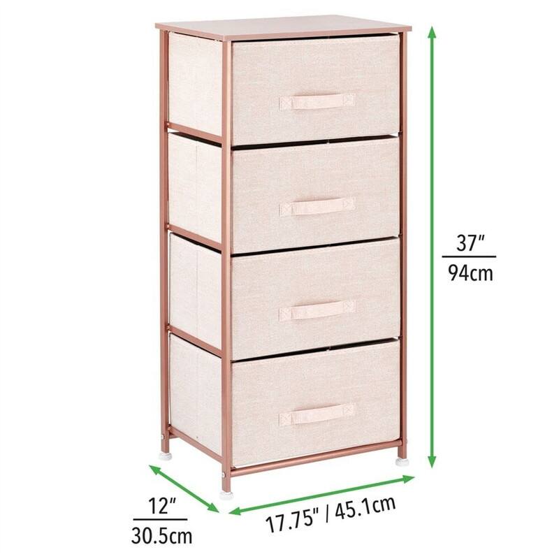 Tall Dresser Storage Tower Stand with 4 Removable Fabric Drawers