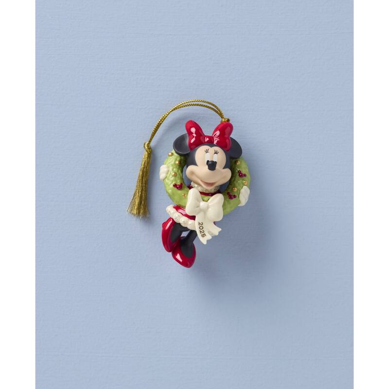 Lenox 2025 Minnie Mouse Christmas Wreath Ornament