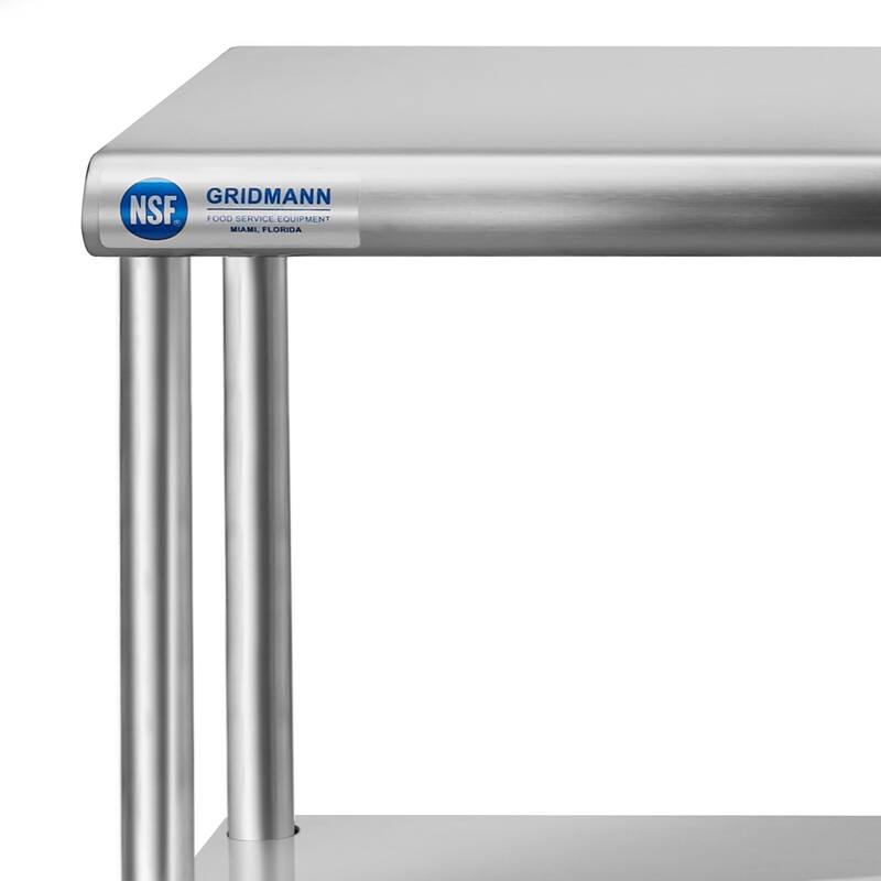 48 x 30in NSF Stainless Steel Prep Table w Double Shelf