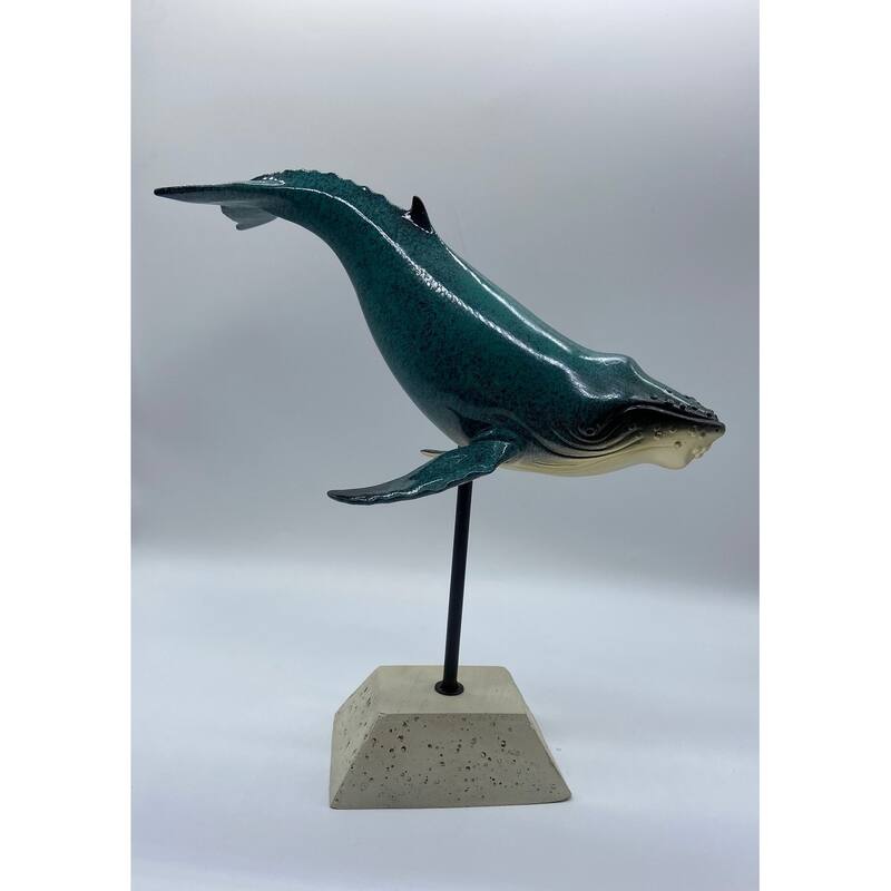 Whale on Stone Square Base
