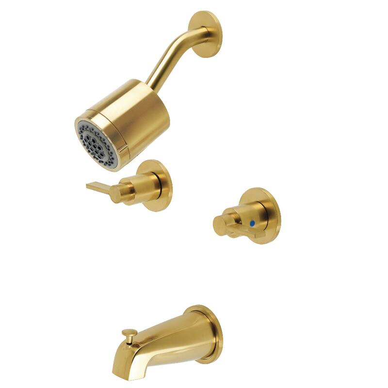 NuvoFusion Two-Handle Tub and Shower Faucet - Brushed Brass