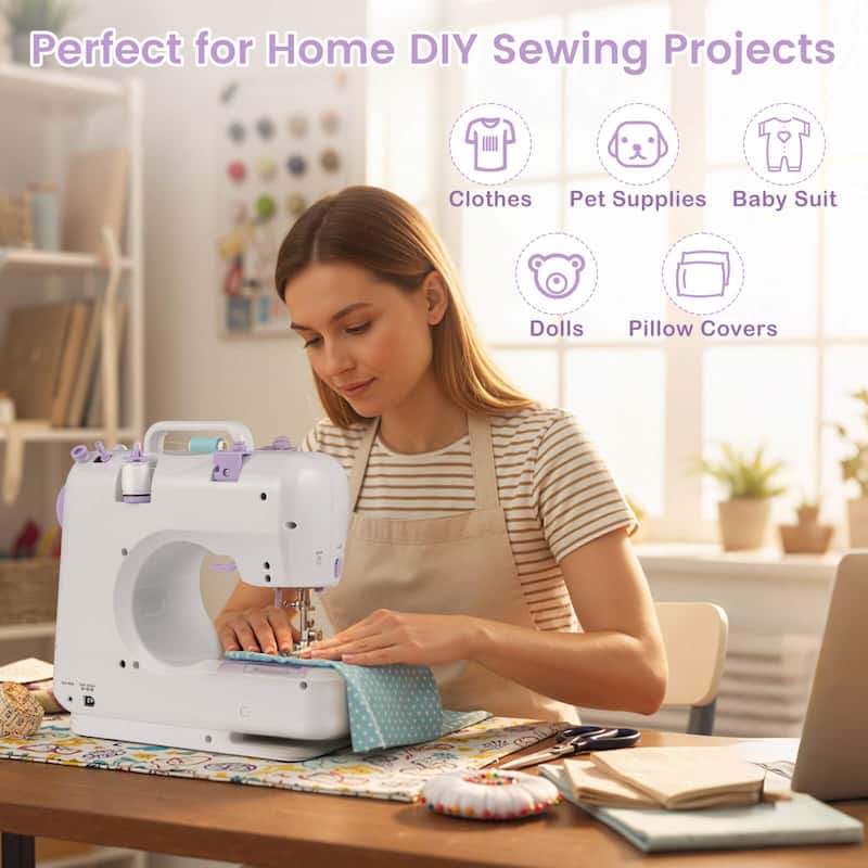 Costway Sewing Machine for Beginners Mini Sewing Machine with 12