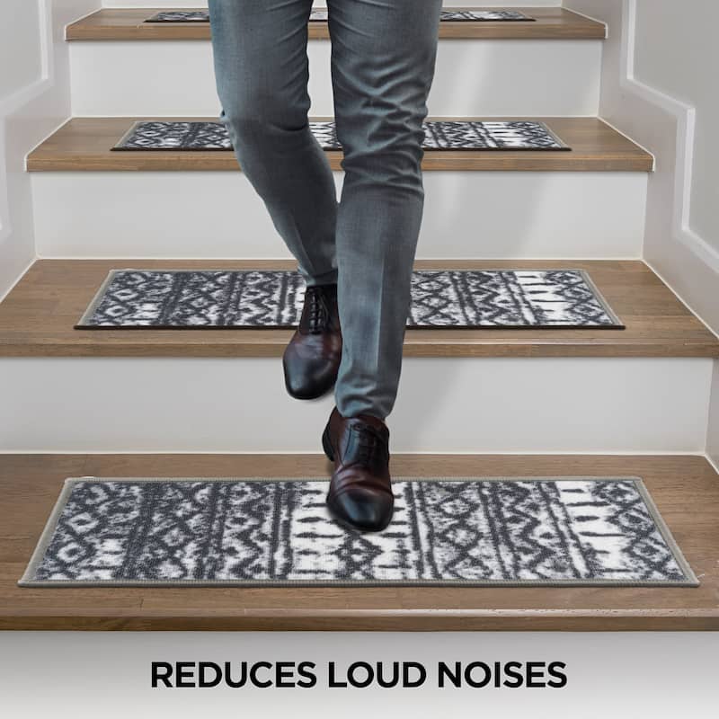 World Rug Gallery Boho Trellis Non-Slip Stair Treads