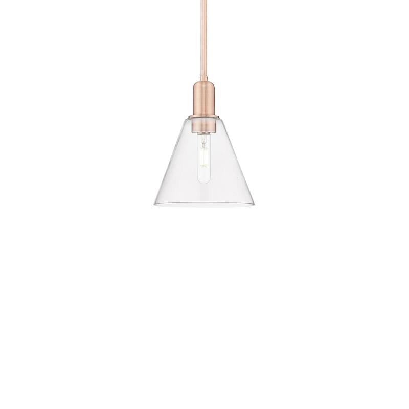 Innovations Lighting 716-1S-11-8 Berkshire Glass Pendant Berkshire - Antique Copper / Clear