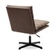 preview thumbnail 5 of 6, 360° Swivel Accent Chair, Cross Legged Office Chair, Adjustable Armless Wide Home Lounge Chair