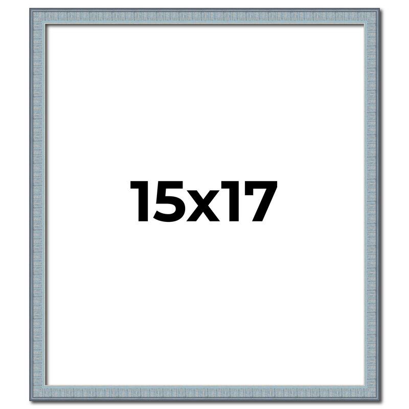 15x17 Frame Rustic Sky Blue Solid Wood Picture Frame | 0.75 Inch
