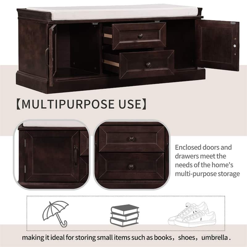 Merax Storage Bench with Removable Cushion