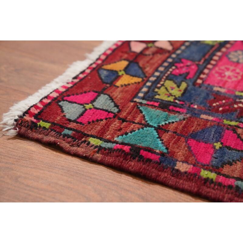 Hand Knotted Oriental 100% Wool Carpet Traditional Tribal Oranges & Rust Meshkin Runner Rug - 10' 9'' X 3' 10''