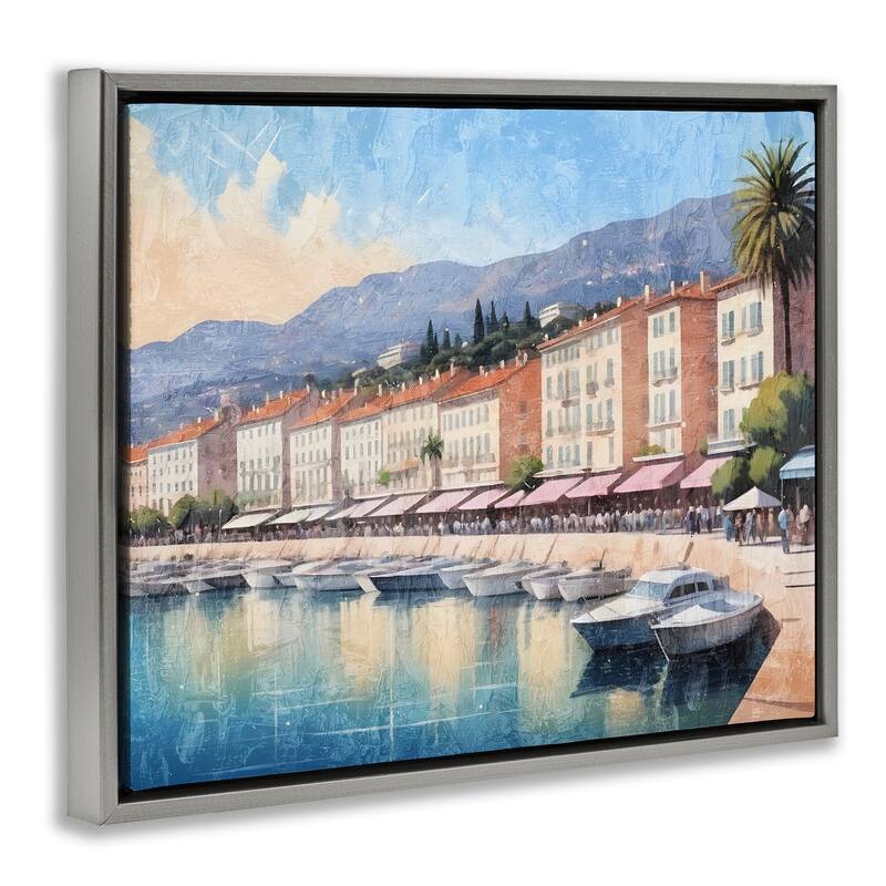Stupell Quaint Seaside Marina Framed Floater Canvas Wall Art Design By Kim Allen