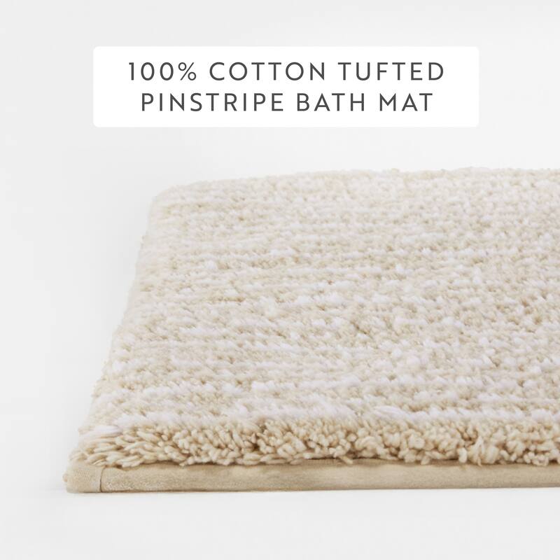Becky Cameron 100% Cotton Pinstripe Patterned Bath Mat