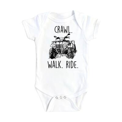 ATV Crawl - Baby Boy Girl Clothes Infant Bodysuit Funny Cute Newborn
