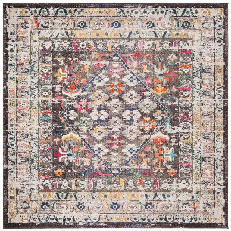 SAFAVIEH Monaco Doretha Boho Rug - 6'7" Square - Brown/Grey