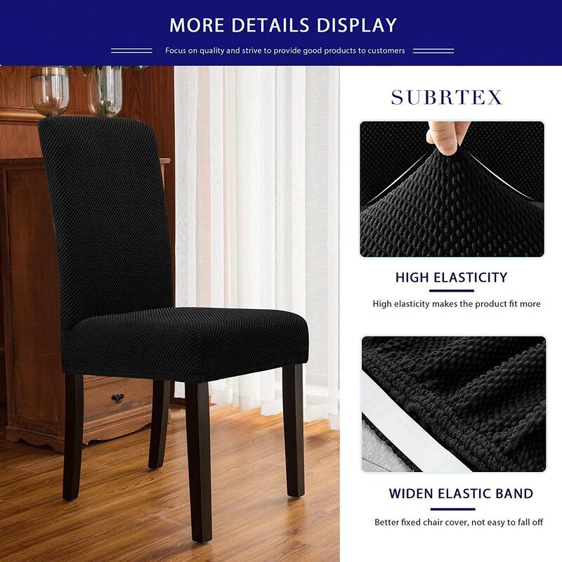 Subrtex 2 PCS Stretch Dining Chair Slipcover Textured Grain Cover