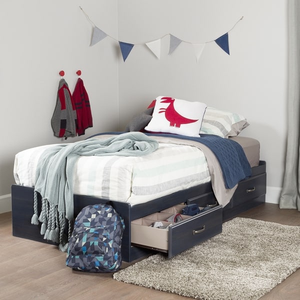 slide 2 of 20, South Shore Ulysses Coastal Twin Size Mates Bed 3 Storage Drawers