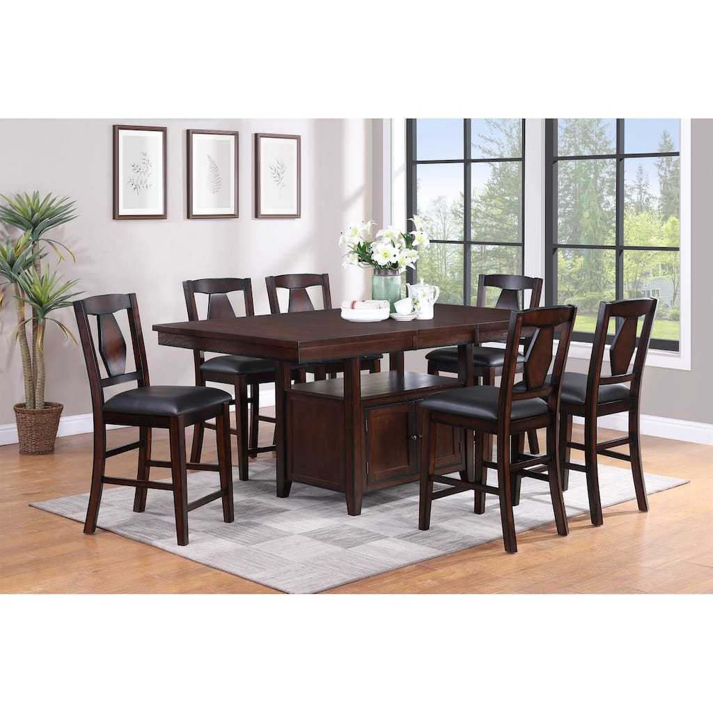 Tuscan Hills 7pc Piece Brown Pub Storage Dining Set