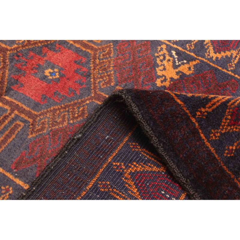 ECARPETGALLERY Hand-knotted Teimani Dark Navy Wool Rug - 2'10 x 4'9