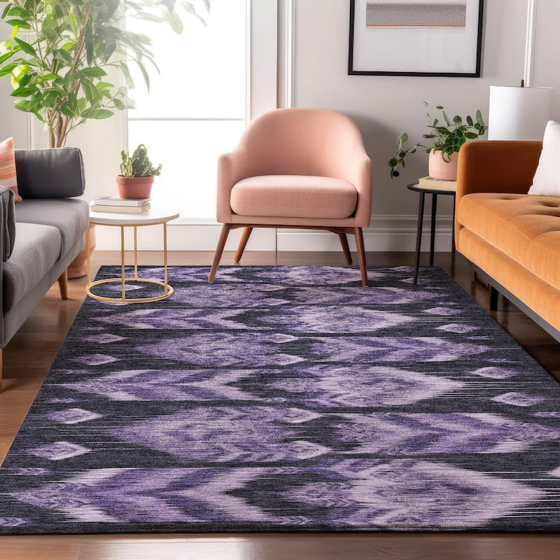 Premium Washable Super Soft Boho Global Mayfield Rug - Purple - 2' 6" x 3' 10"