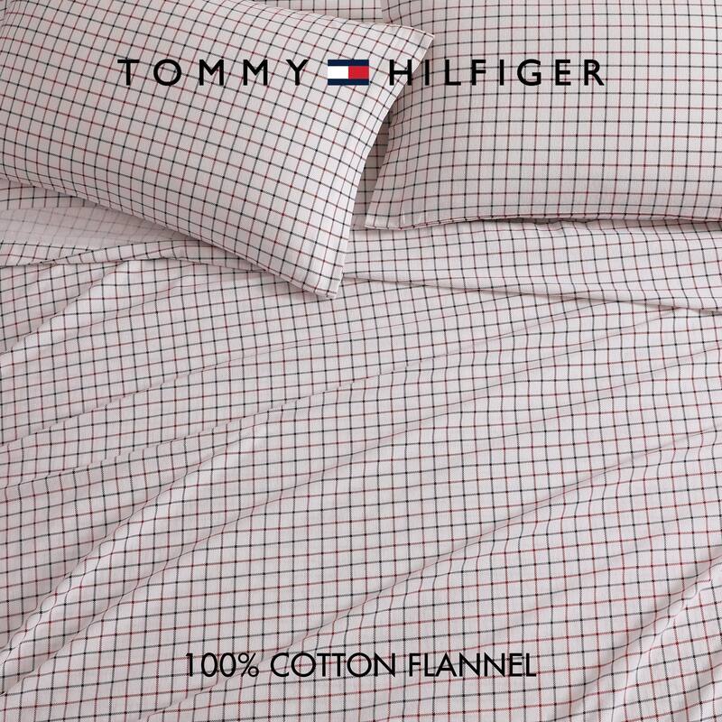 Tommy Hilfiger Printed Cotton Flannel Sheet Set
