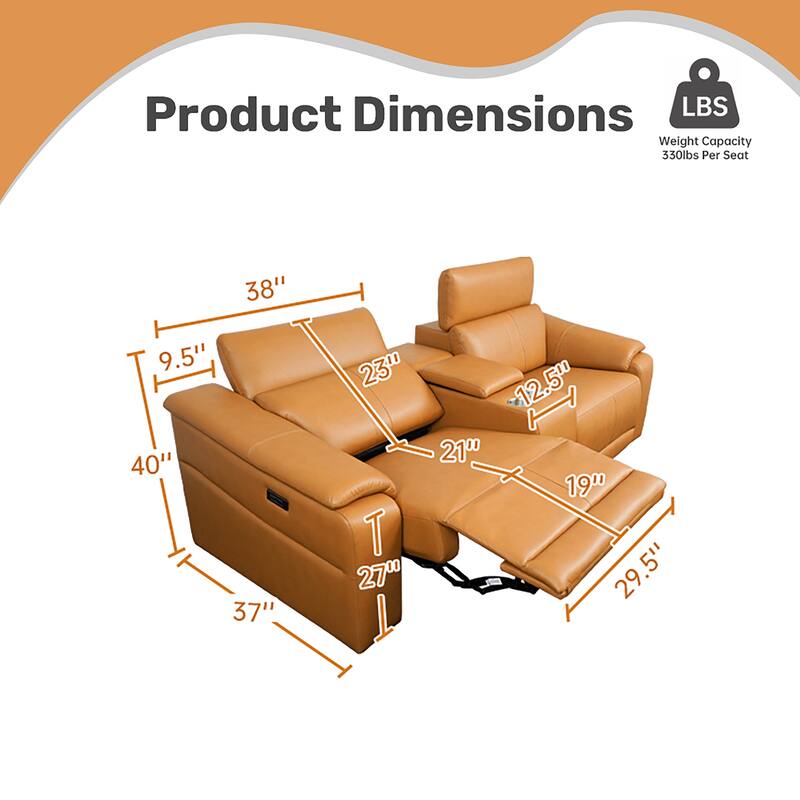 Power Recliner 3-Piece Loveseat Set with Storage Console