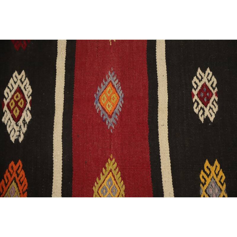 Hand Woven Oriental 100% Wool Carpet Southwestern Tribal Multi-Colored Kilim Area Rug - 9' 0'' X 5' 0''
