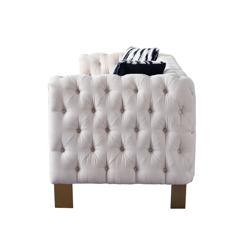 Chesterfield Modern Tufted Velvet Living Room Sofa, 84.25''W Couch