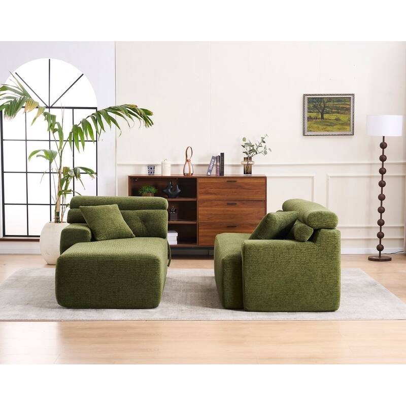Convertible Chaise Sectional Sofa, Full Compression Sponge L-Shape