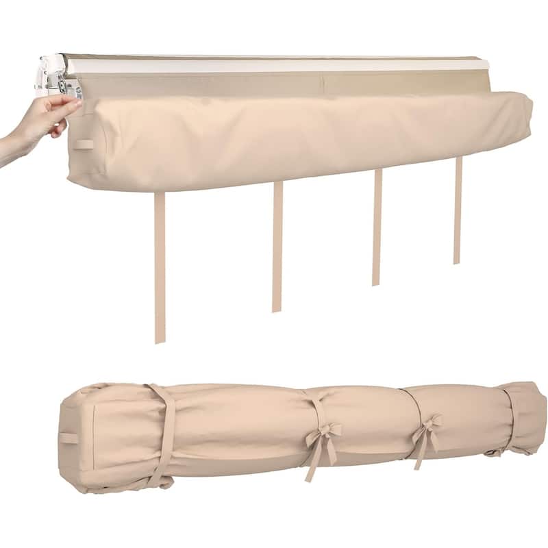AECOJOY Manual Retractable Patio Awning Outdoor Sunshade Shelter (Cover Only)