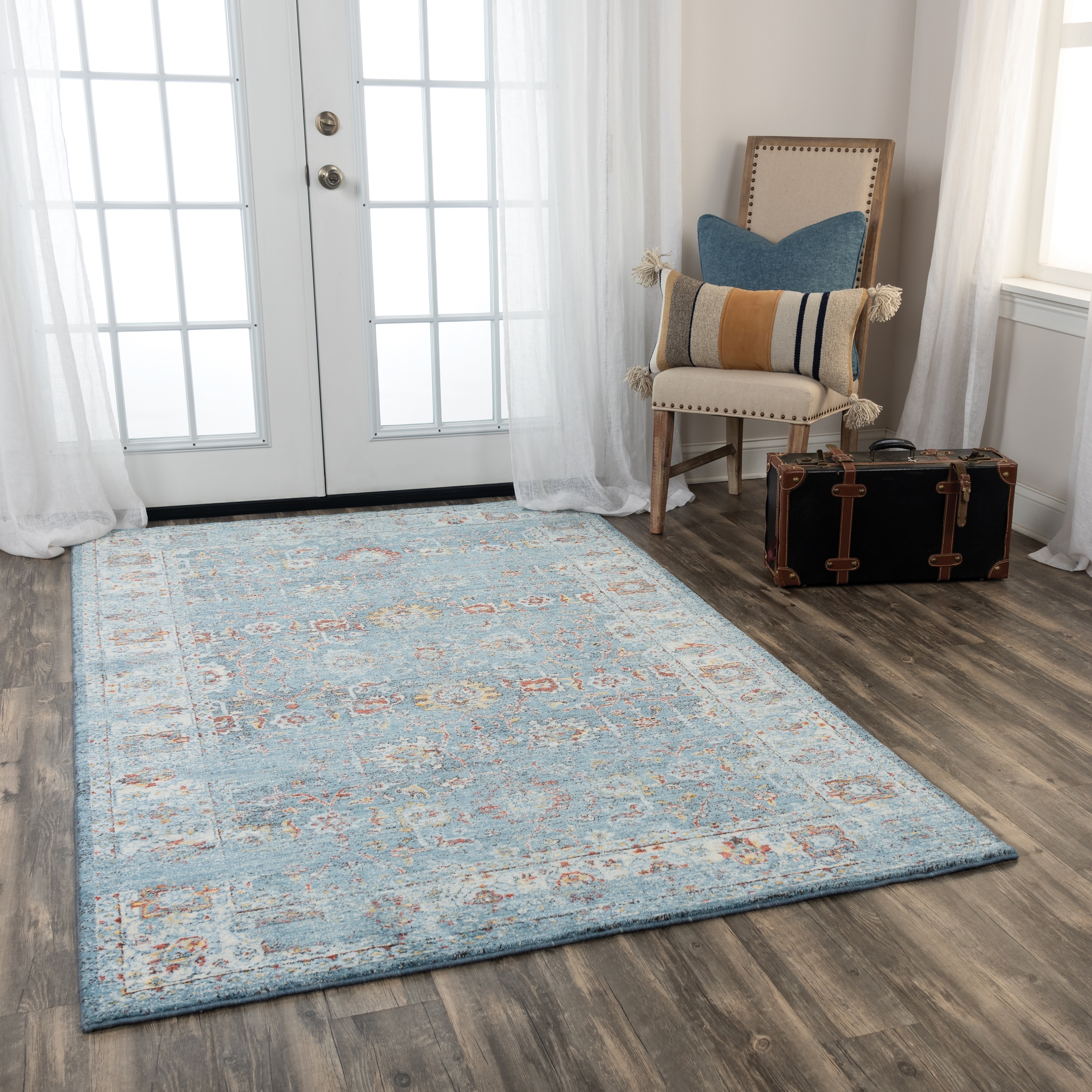 Alora Decor Infinity Collection Blue Floral Rug