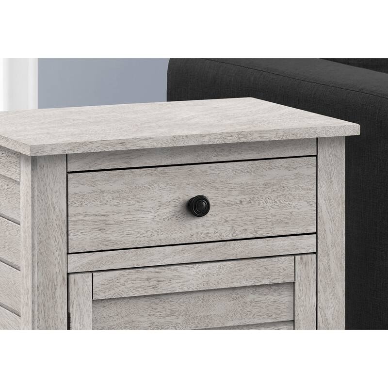 Accent Table, Nightstand, Storage Drawer, End, Side Table, Bedroom, Lamp, Storage, Grey Veneer, Transitional