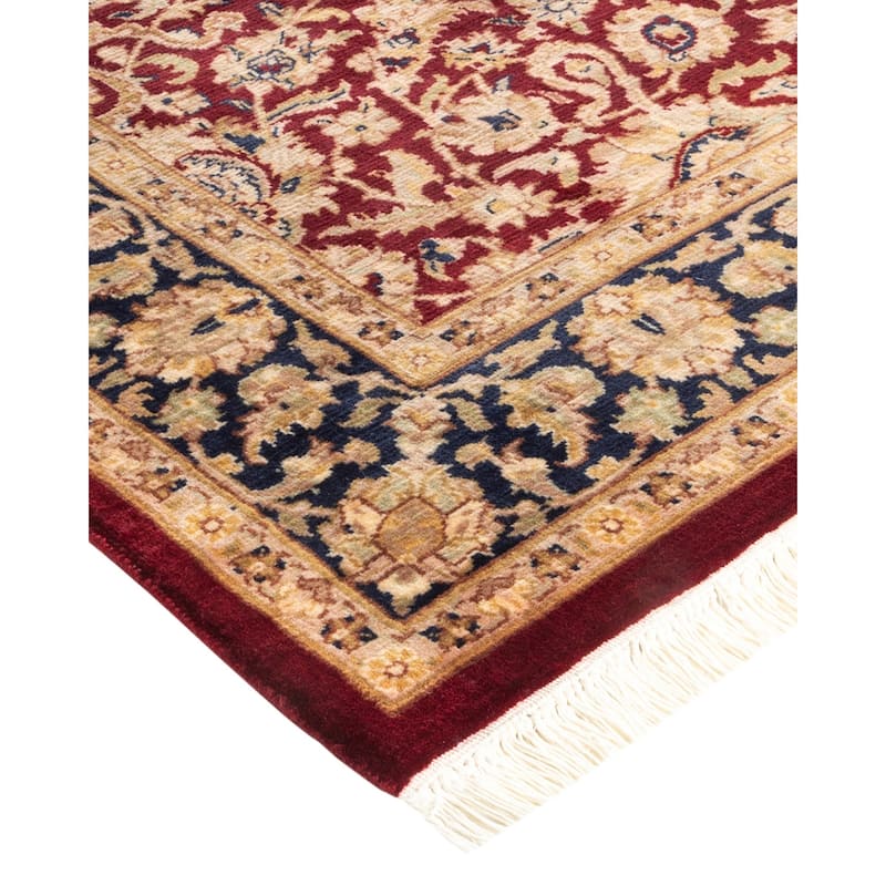Overton Handknotted Wool Traditional Oriental Red Area Rug - 4' x 6'