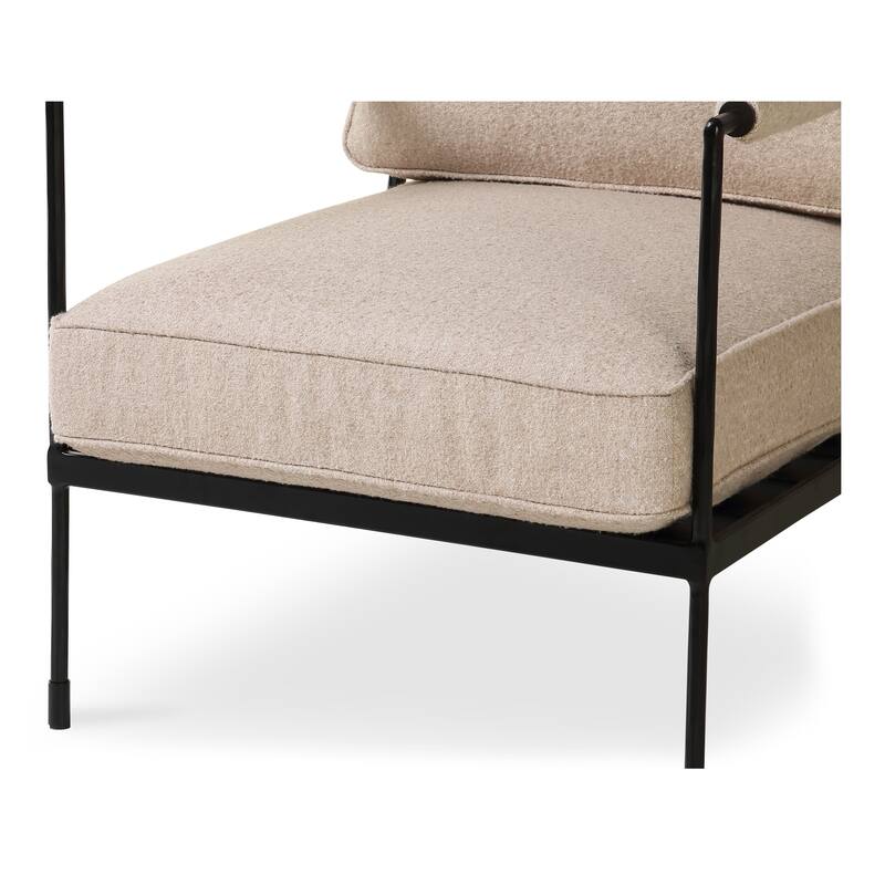 NADAAL STUDIOS Auronel Occasional Chair, Hammered Iron Frame, Terracotta Recycled Blend Upholstery