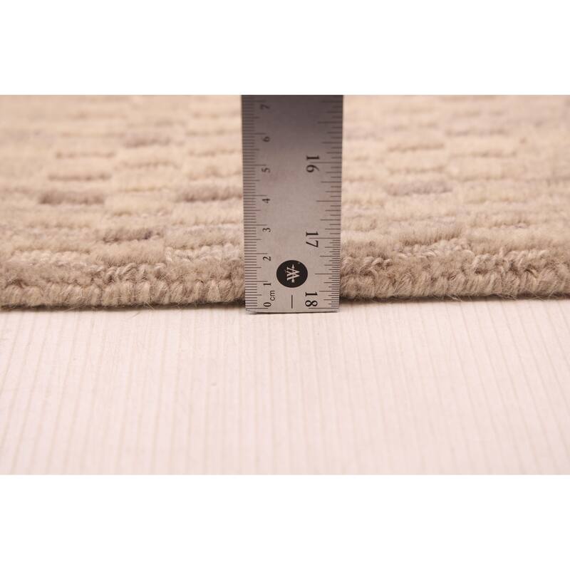 ECARPETGALLERY Hand Loomed Loreto Beige, Grey Wool Rug - 5'7 x 7'10