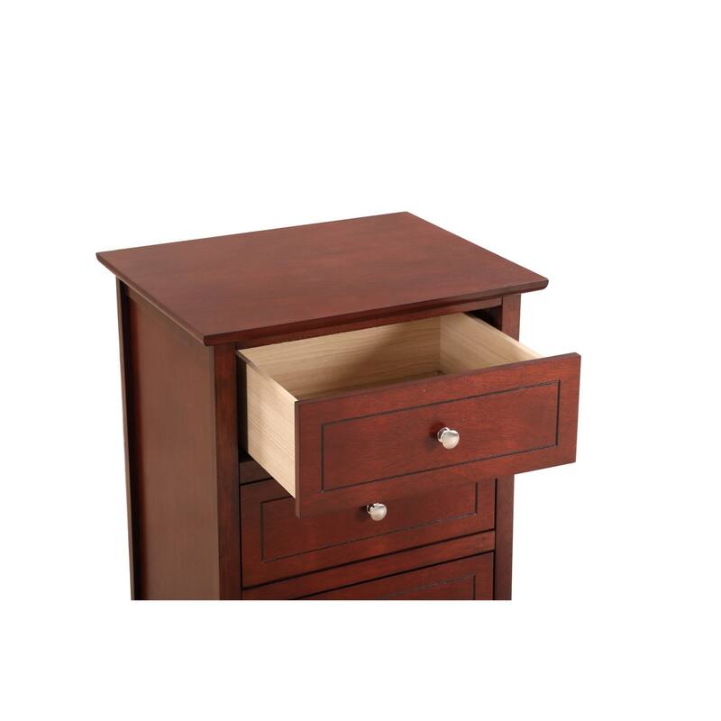 3-Drawer Wood Nightstand - 25" - Brown