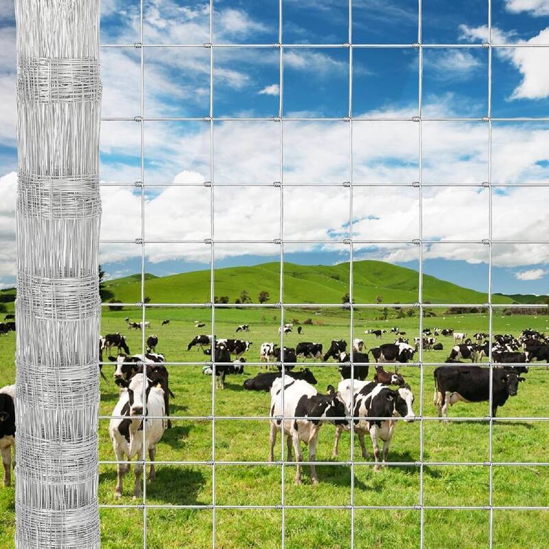 4ft x 164ft Heavy Duty Galvanized Wire Fence for Garden & Yard - 4FT X 164FT X 0.39IN - Silver