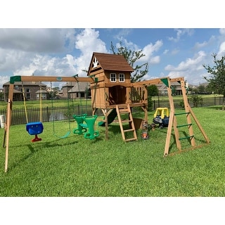 Backyard Discovery Montpelier All Cedar Swing Set On Sale Overstock 6800086