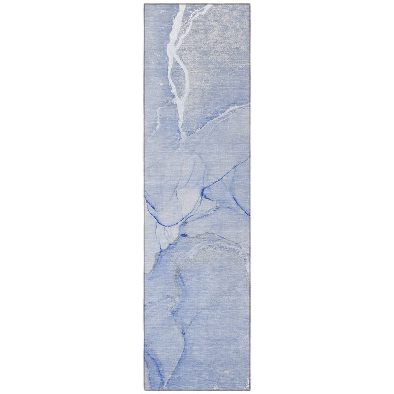 Dava Contemporary Abstract Weather Resistant Blended Style Outdoor Rug