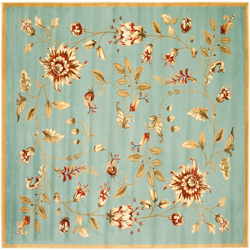 SAFAVIEH Lyndhurst Nazaria Traditional Floral Rug - 6'7" Square - Blue/Multi