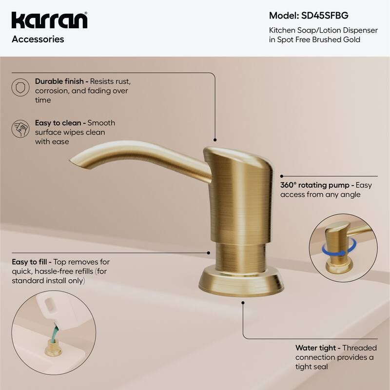 Karran SD45 Kitchen Soap/Lotion Dispenser