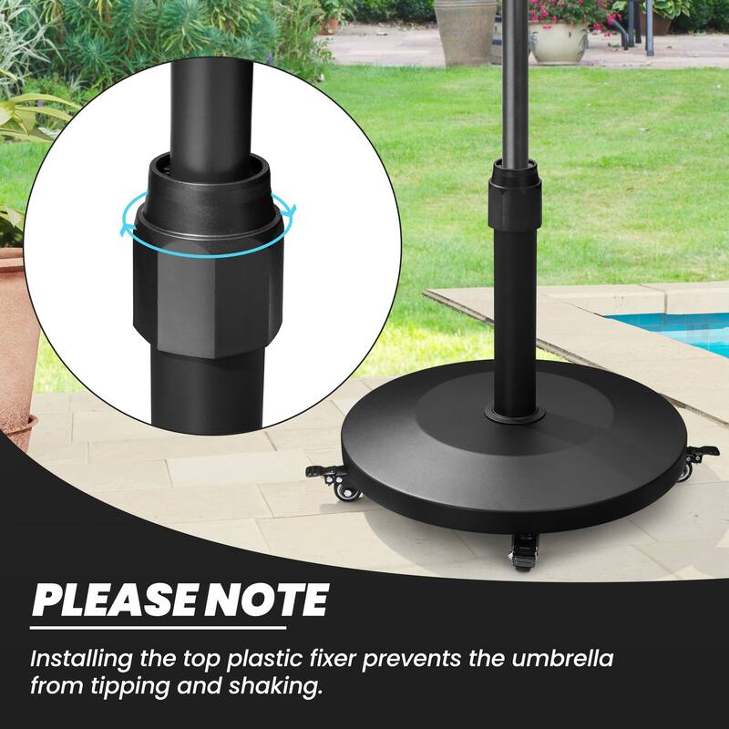 40lbs Patio Market Umbrella Base Stand with Wheels