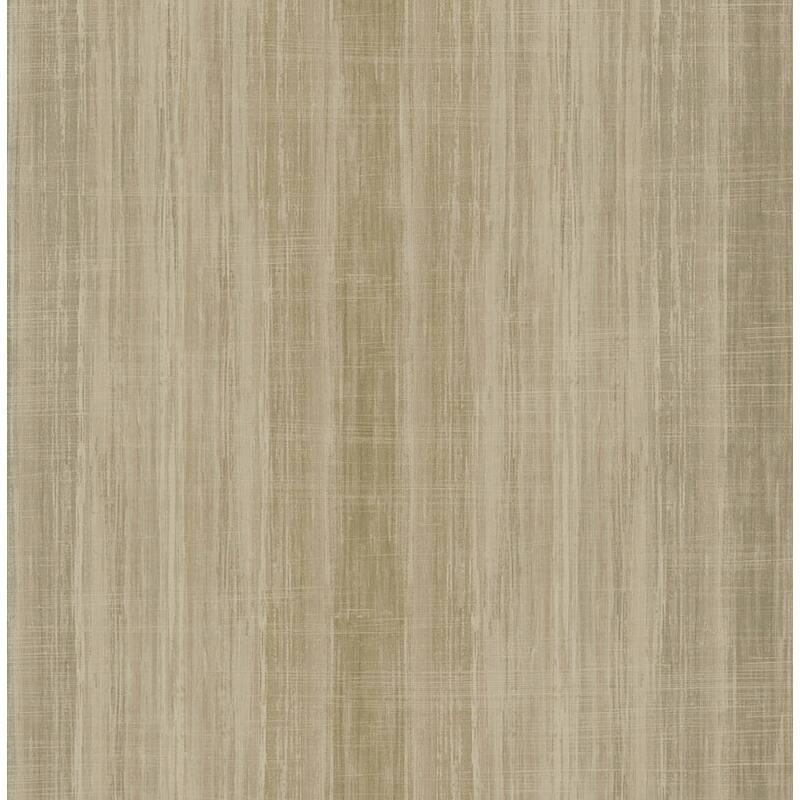 Seabrook Designs Aldeno Ombre Stripe Unpasted Wallpaper - 20.5 in W x 33 ft. L - Metallic Khaki & Beige