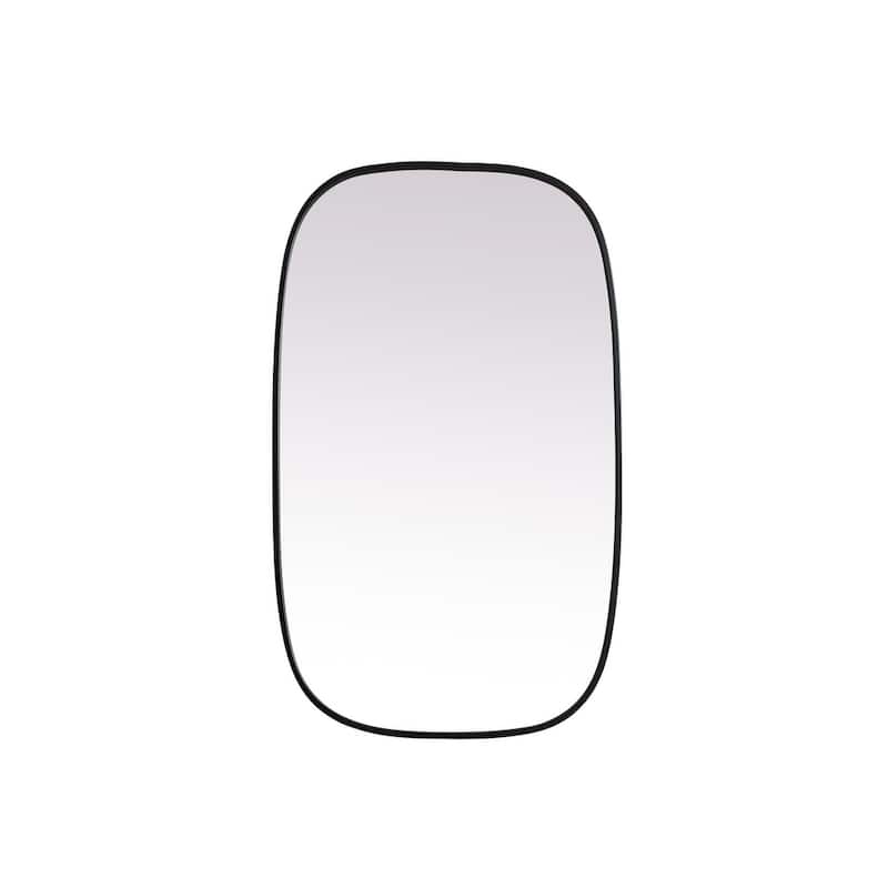 Indigo Home Metal Frame Oval Mirror 24x40 Inch - Black
