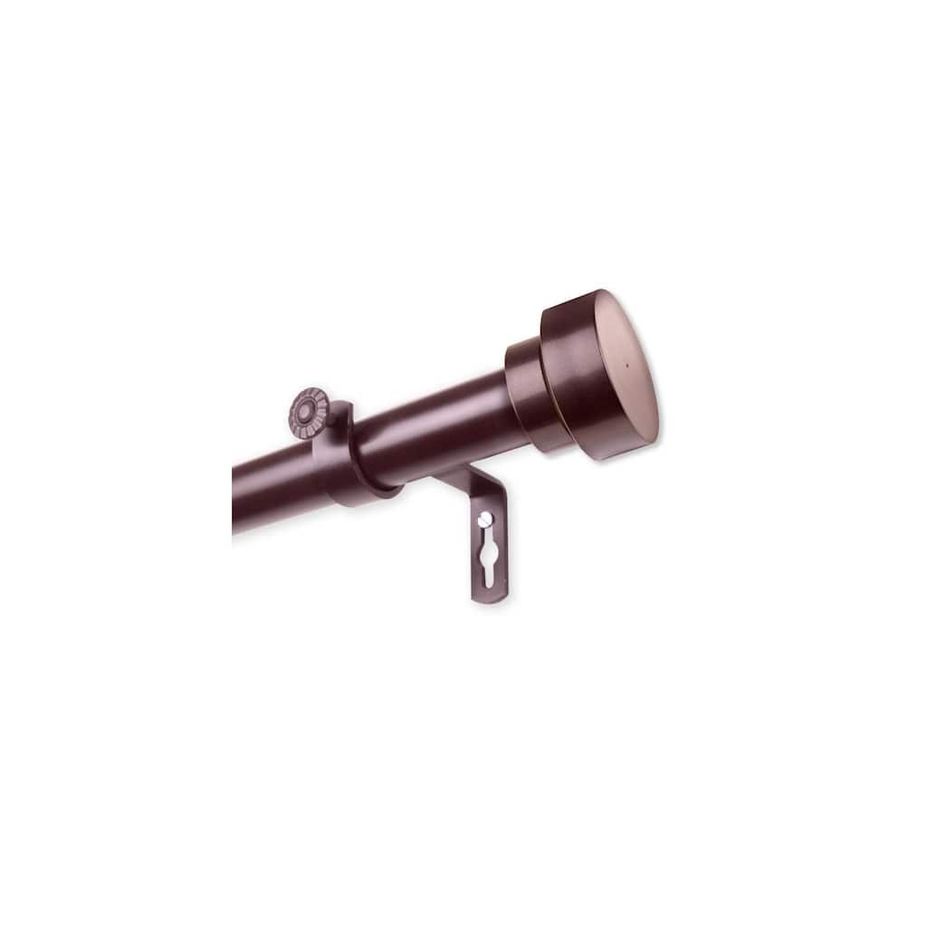 Adjustable Curtain Rod 1" - 160-240" Extendable Rod, Decorative Window Treatment Hardware, Mahogany Finish - M
